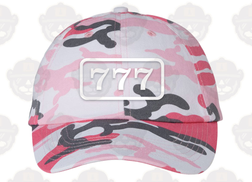 Pink Camo Triple 7 Hat